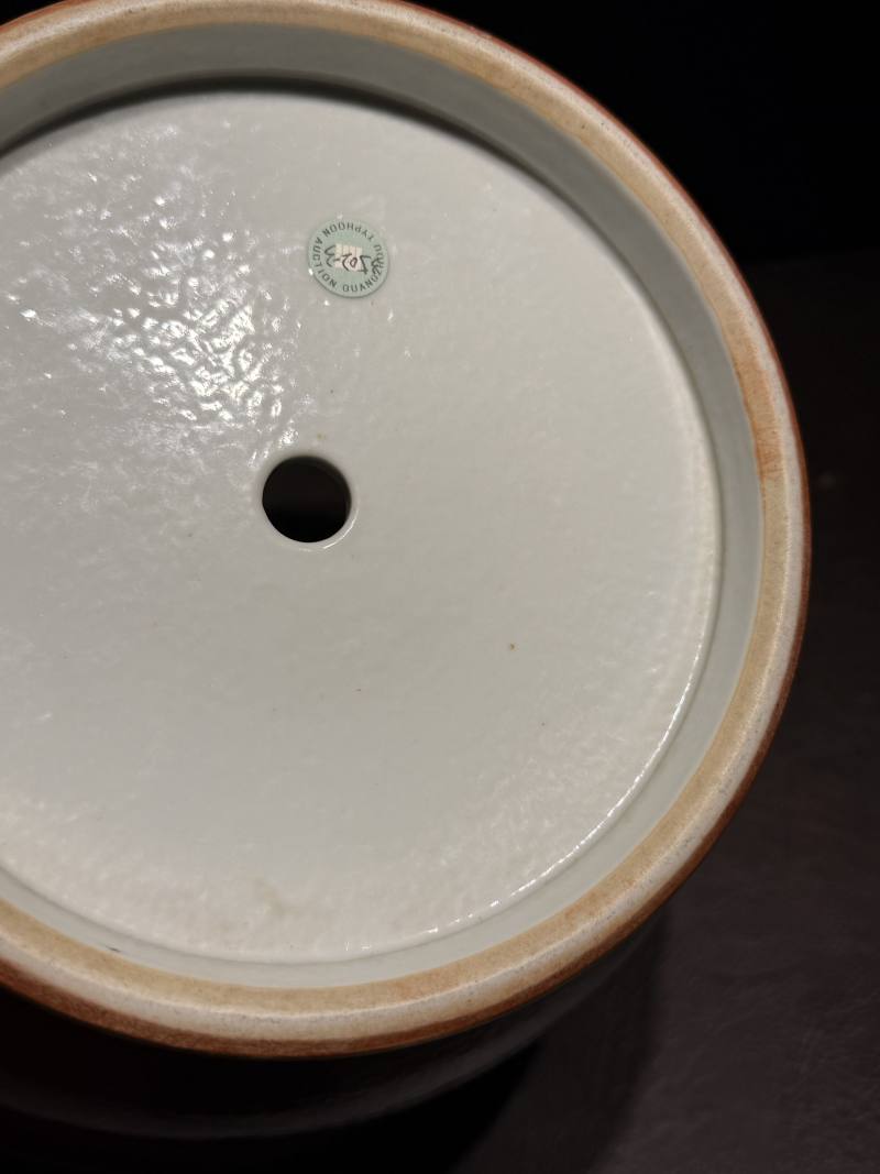 清同治 珊瑚红地描金“喜”字纹花盆 - 图21
