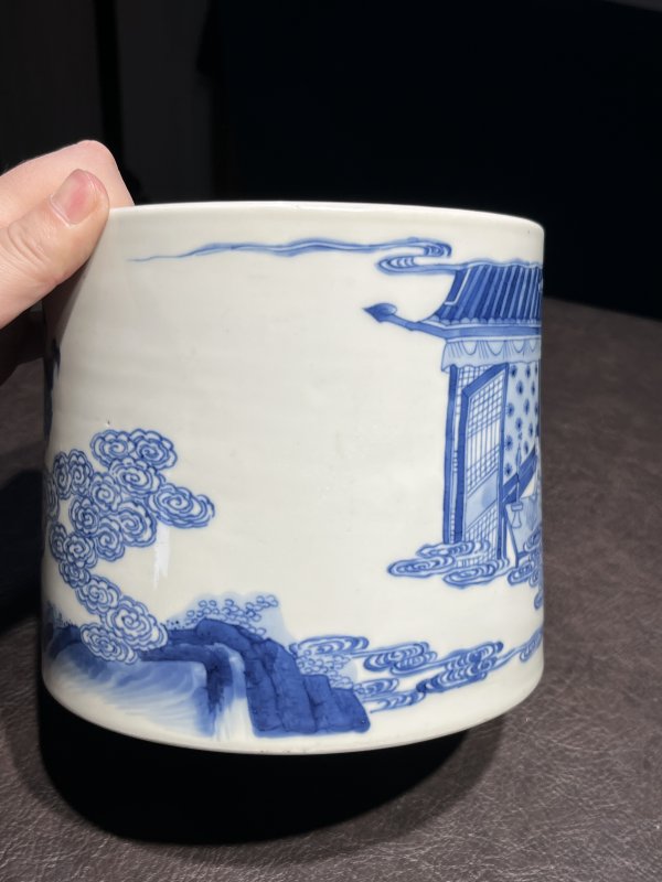 清康熙 青花“青袍记·天赐夫人”人物故事图笔海 - 图9