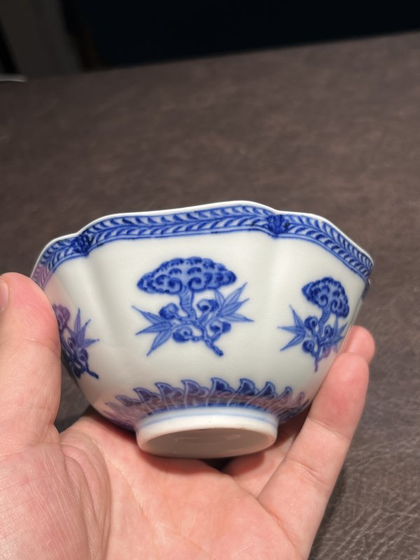 清乾隆 青花灵芝纹碗 - 图13