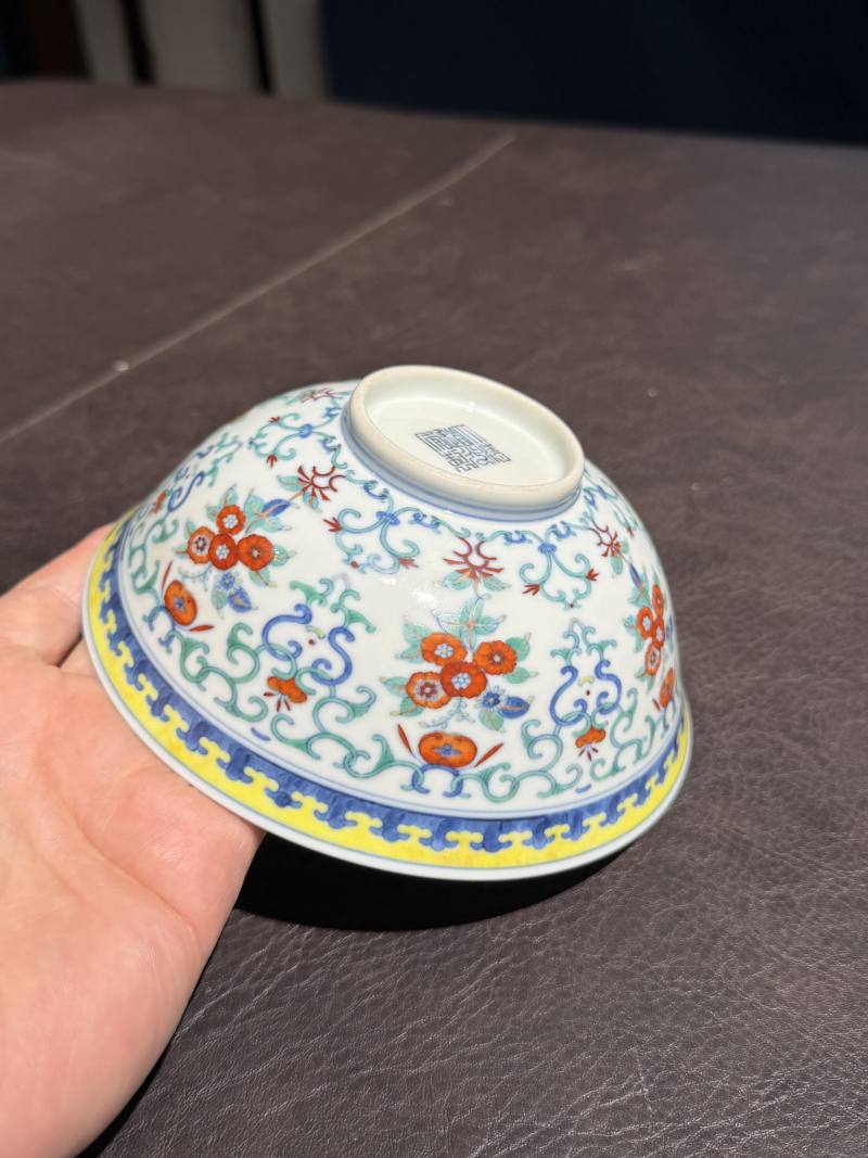 清道光 斗彩贯套花纹碗 - 图10