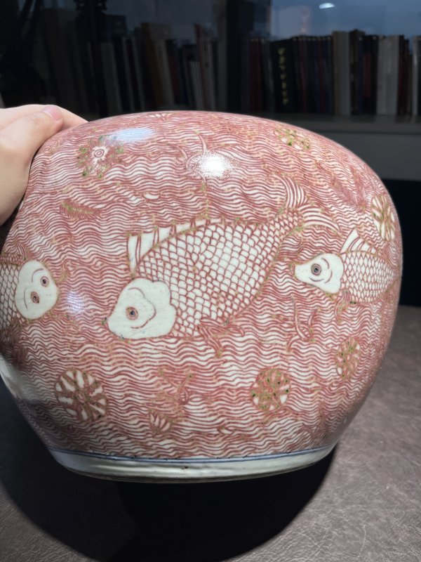 18世纪 青花釉里红鱼藻纹大缸 - 图18