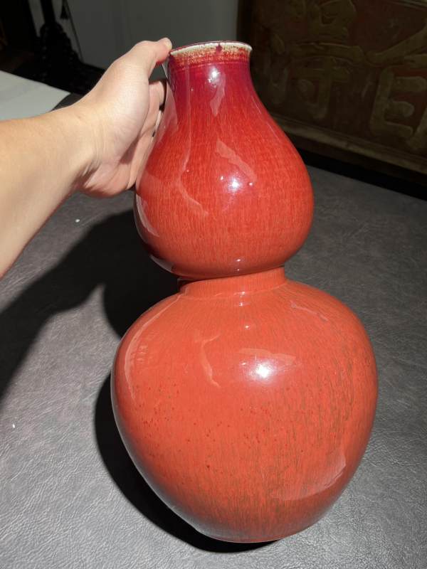 清乾隆 钧红釉葫芦瓶 - 图4