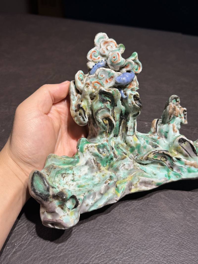 清康熙 粉彩福山寿海笔山 - 图4