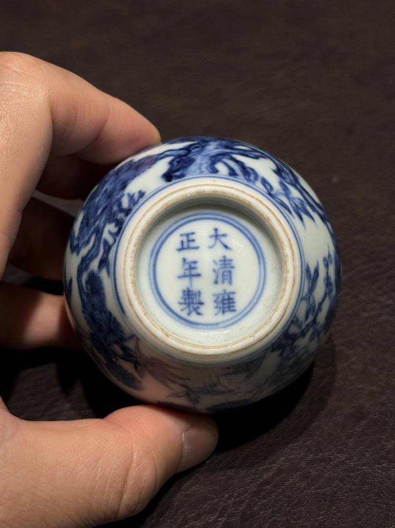 清雍正 青花岁寒三友图小太白罐 - 图16