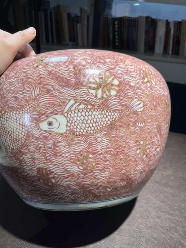 18世纪 青花釉里红鱼藻纹大缸 - 图19