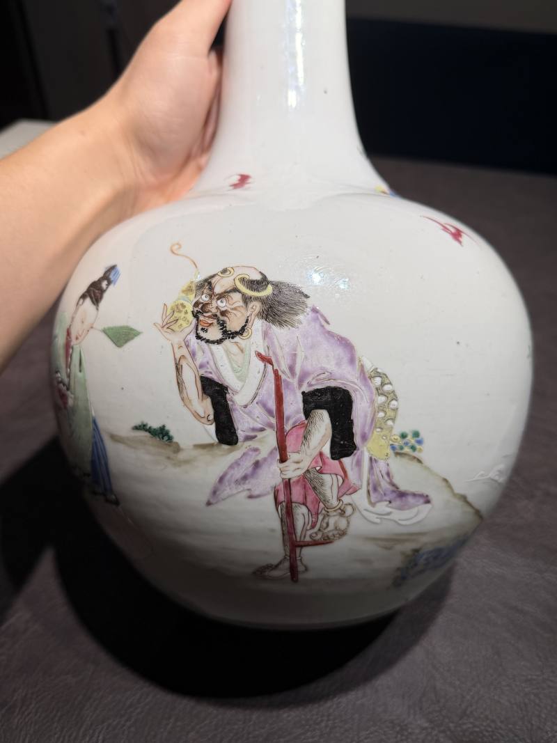 清雍正 粉彩八仙祝寿图天球瓶 - 图10