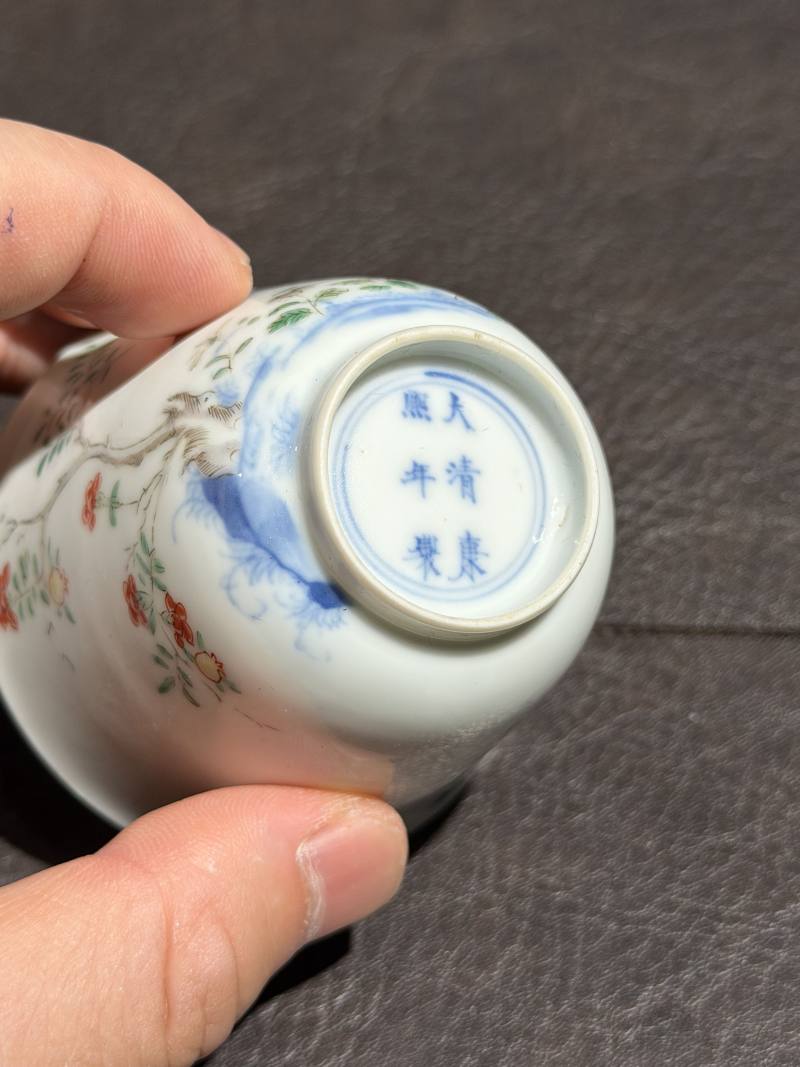清康熙 五彩“五月石榴”花神杯 - 图17