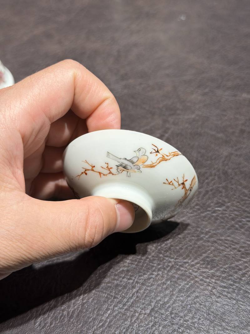 清乾隆 粉彩花鸟纹茶具一套25件 - 图33