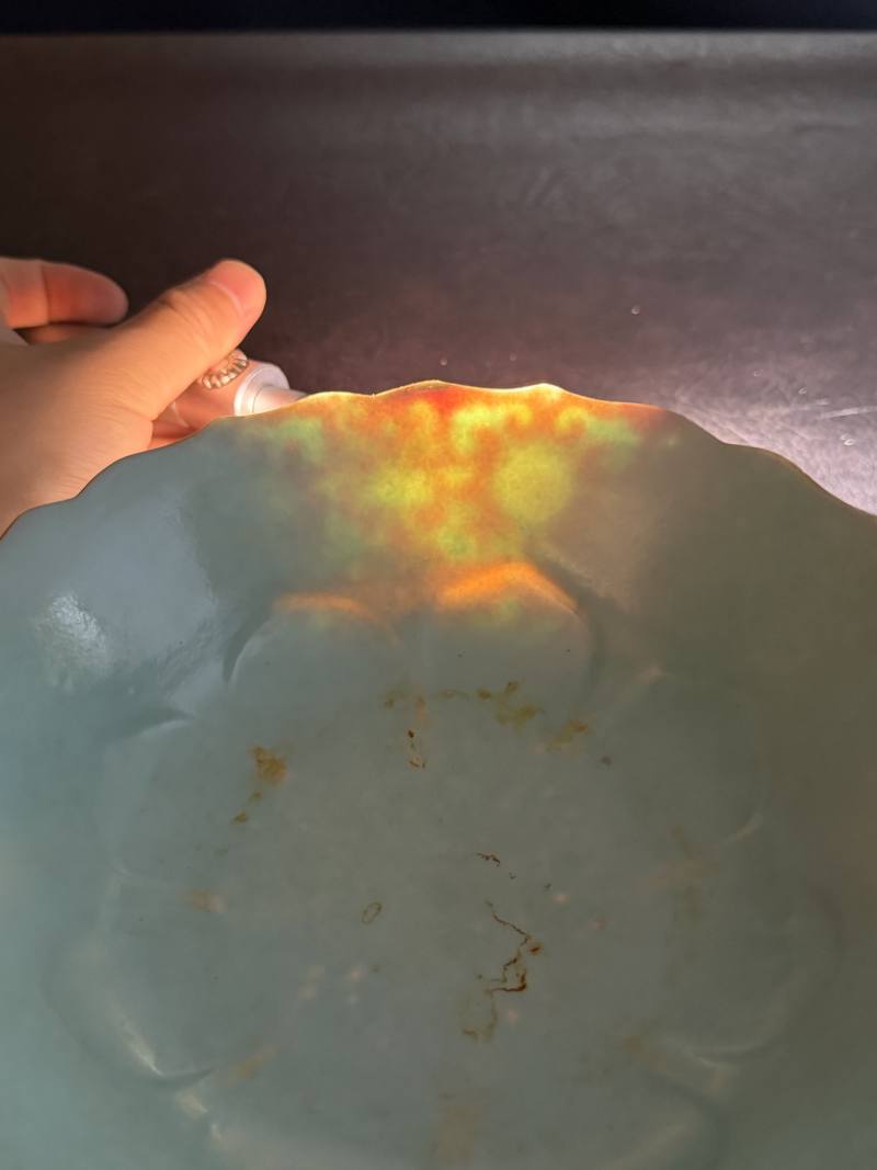 清道光 “嶰竹主人造”珊瑚红地粉彩花卉莲瓣碗 - 图14