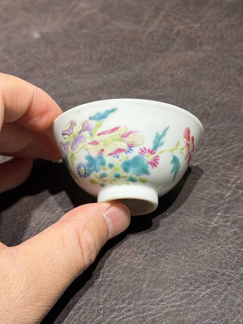 民国 “江西瓷业公司”粉彩花卉茶圆 - 图12