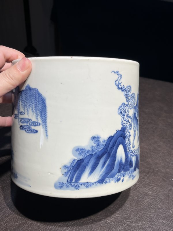 清康熙 青花“青袍记·天赐夫人”人物故事图笔海 - 图11