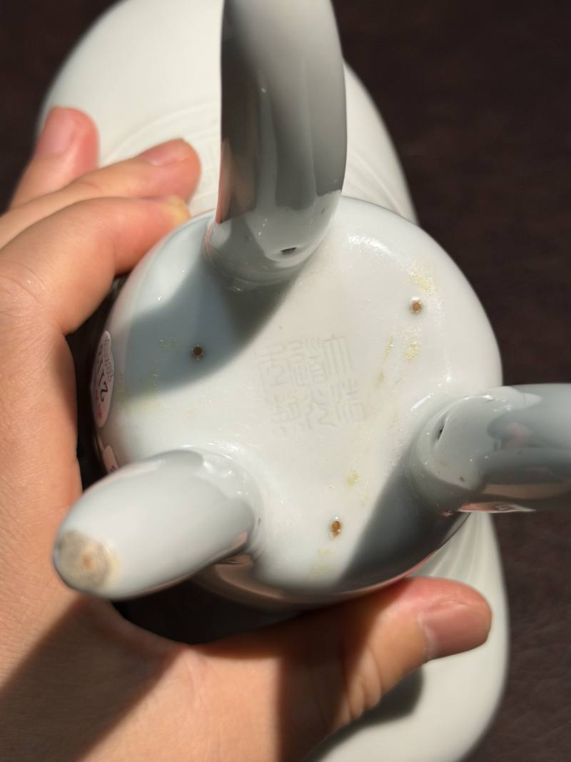 清道光 仿青铜白釉爵杯 - 图16
