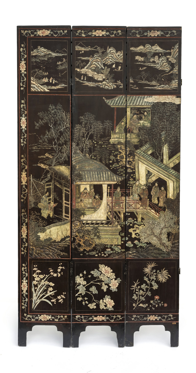 A large twelve-panel coromandel lacquer screen - 图2