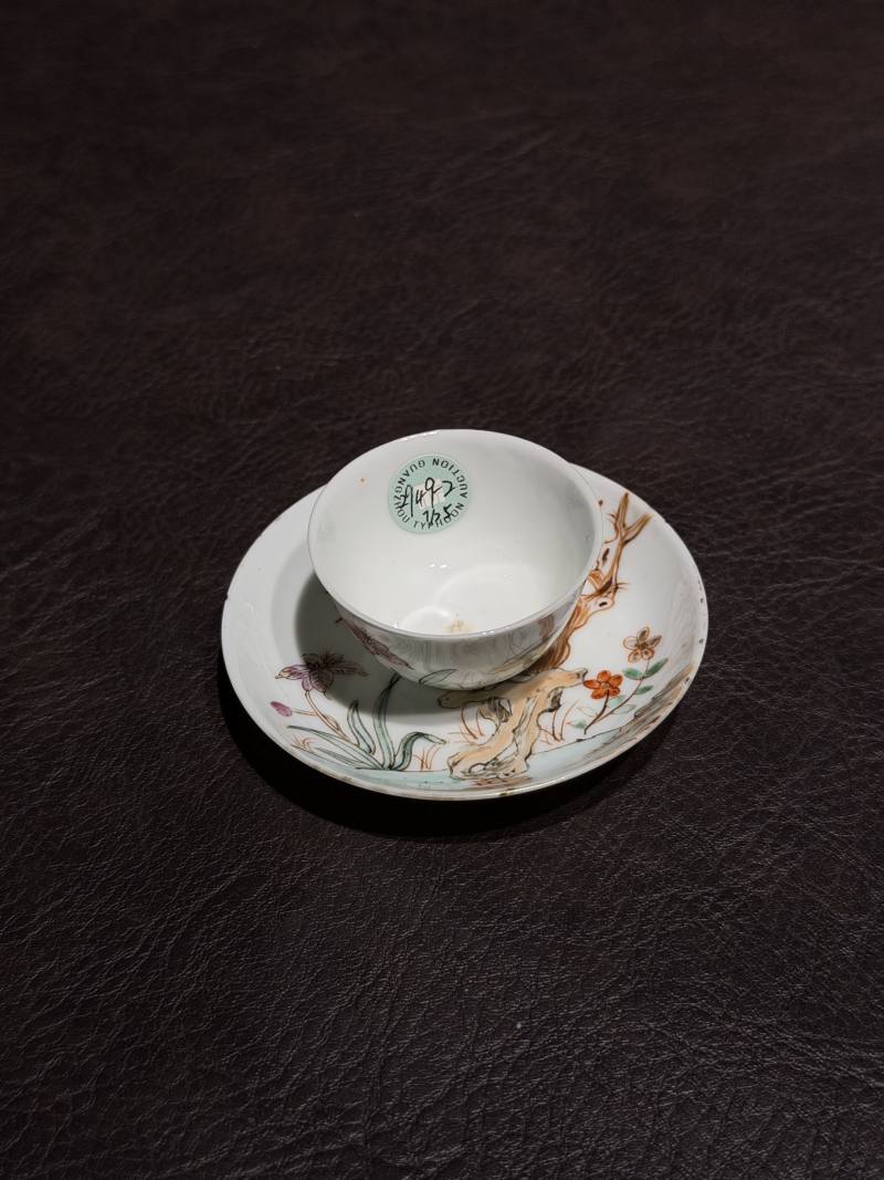清乾隆 粉彩花鸟纹茶具一套25件 - 图117