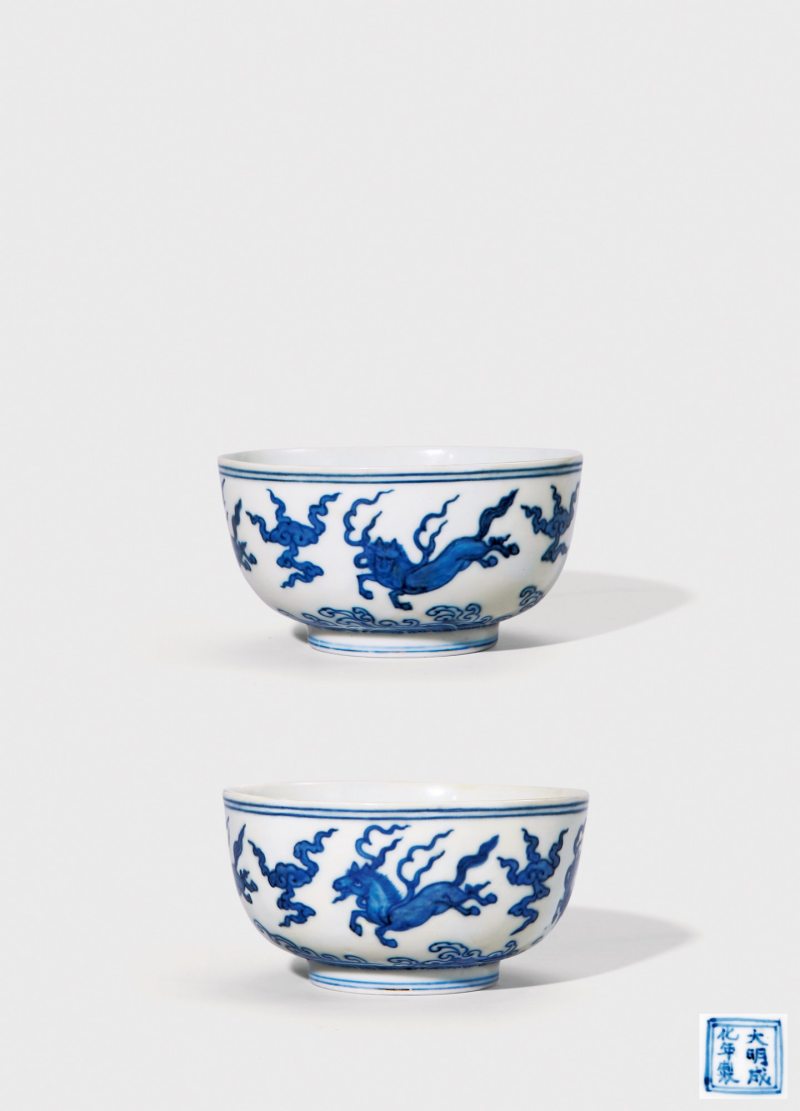 明成化·青花海马图墩式碗