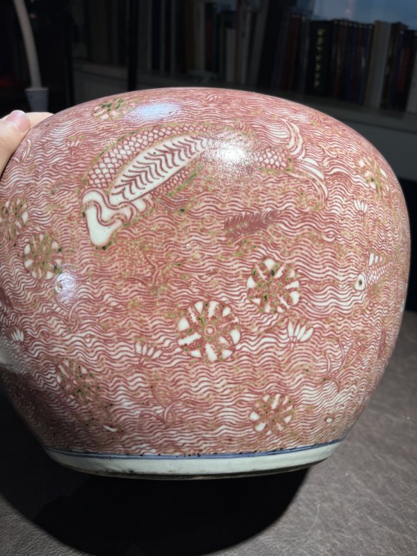 18世纪 青花釉里红鱼藻纹大缸 - 图21
