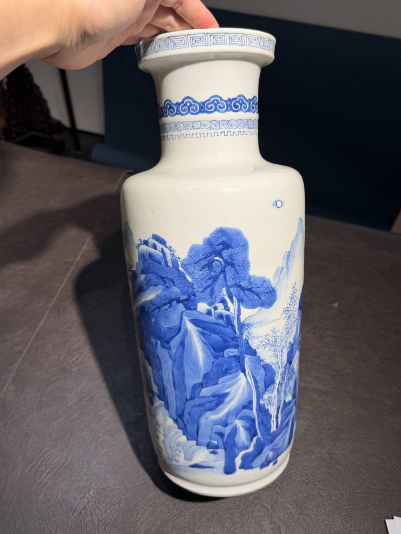 清康熙 青花“海屋添筹”图棒槌瓶 - 图14