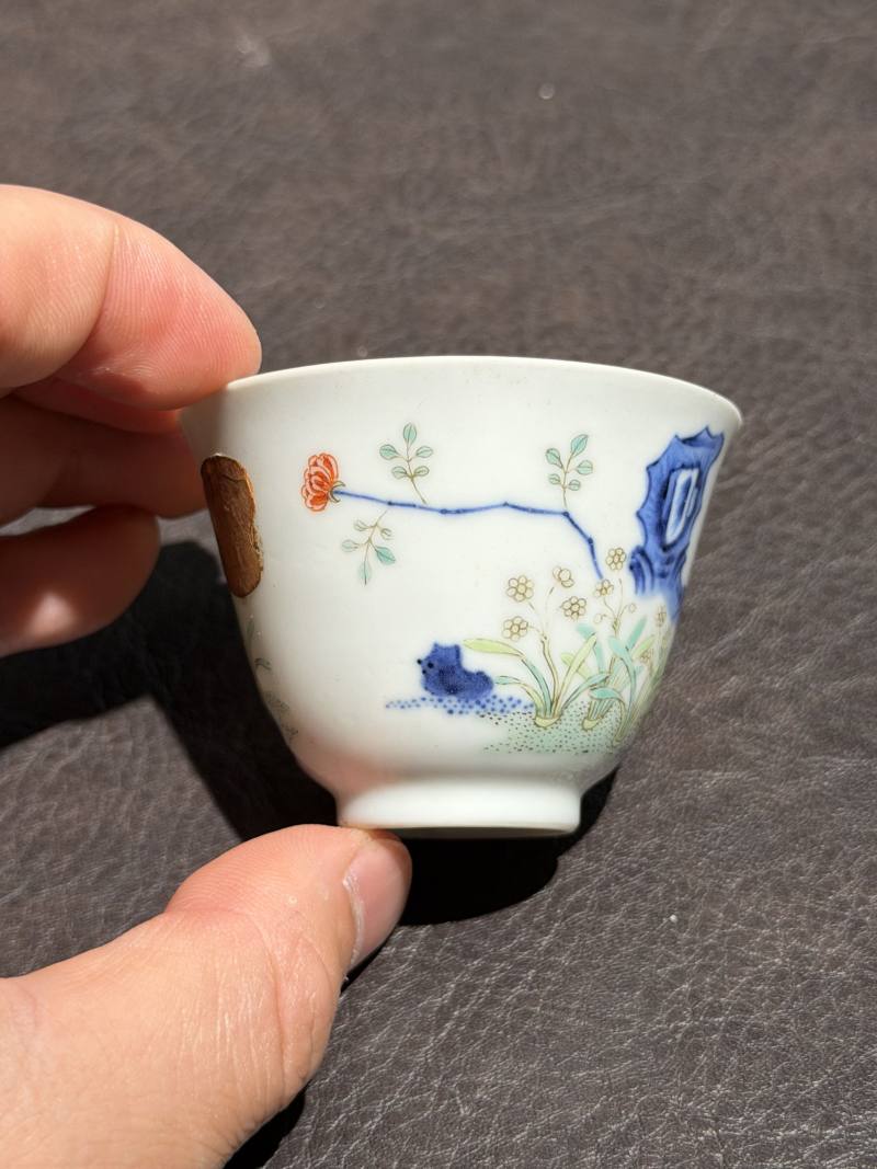 清康熙 斗彩花神杯一对 - 图14