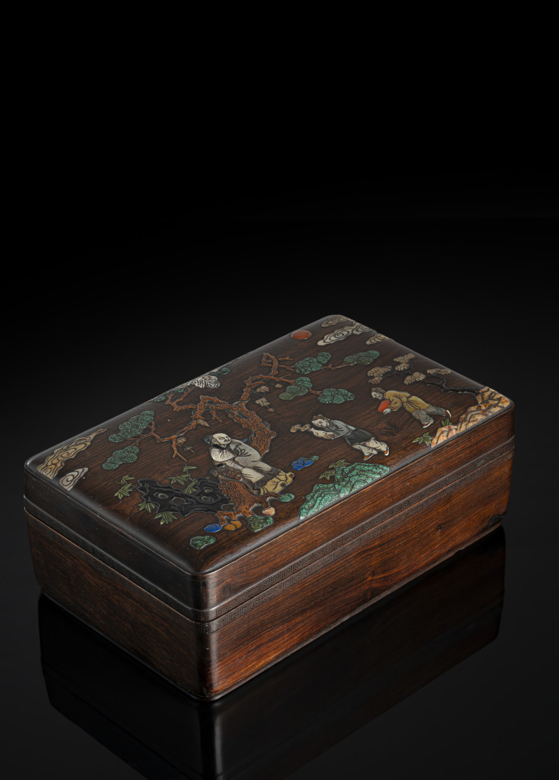 Fine inlaid Zitan box and cover - 图4