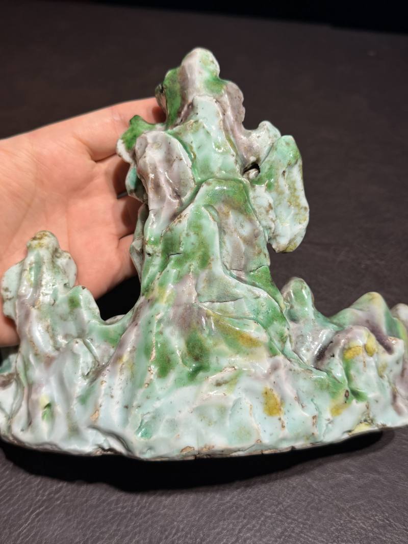 清康熙 粉彩福山寿海笔山 - 图7