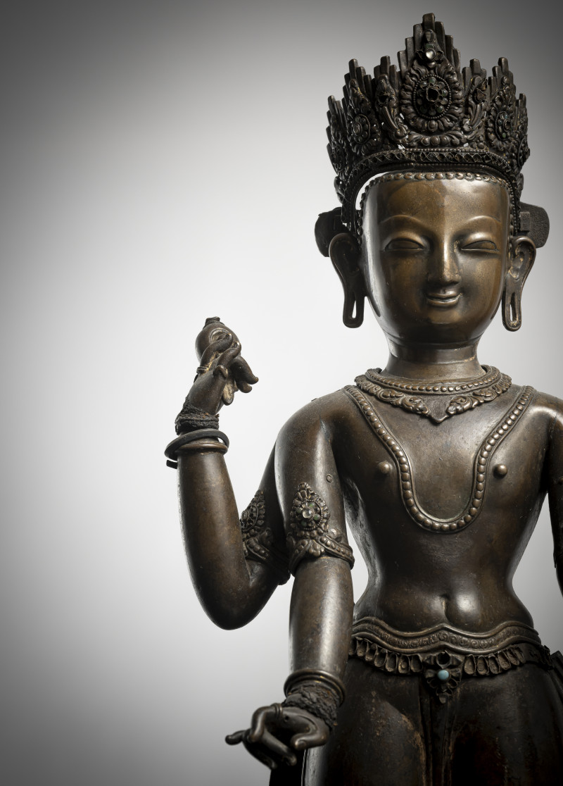 AN EMBOSSED COPPER FIGURE OF VISHNU - 图3