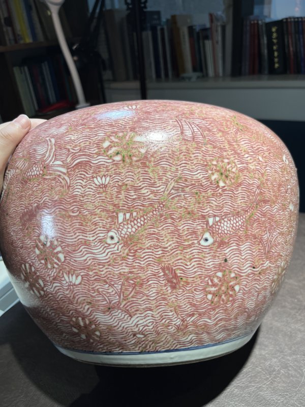 18世纪 青花釉里红鱼藻纹大缸 - 图22