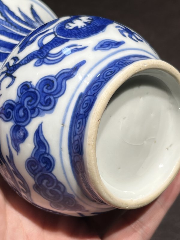 明万历 青花龙凤纹渣斗 - 图13