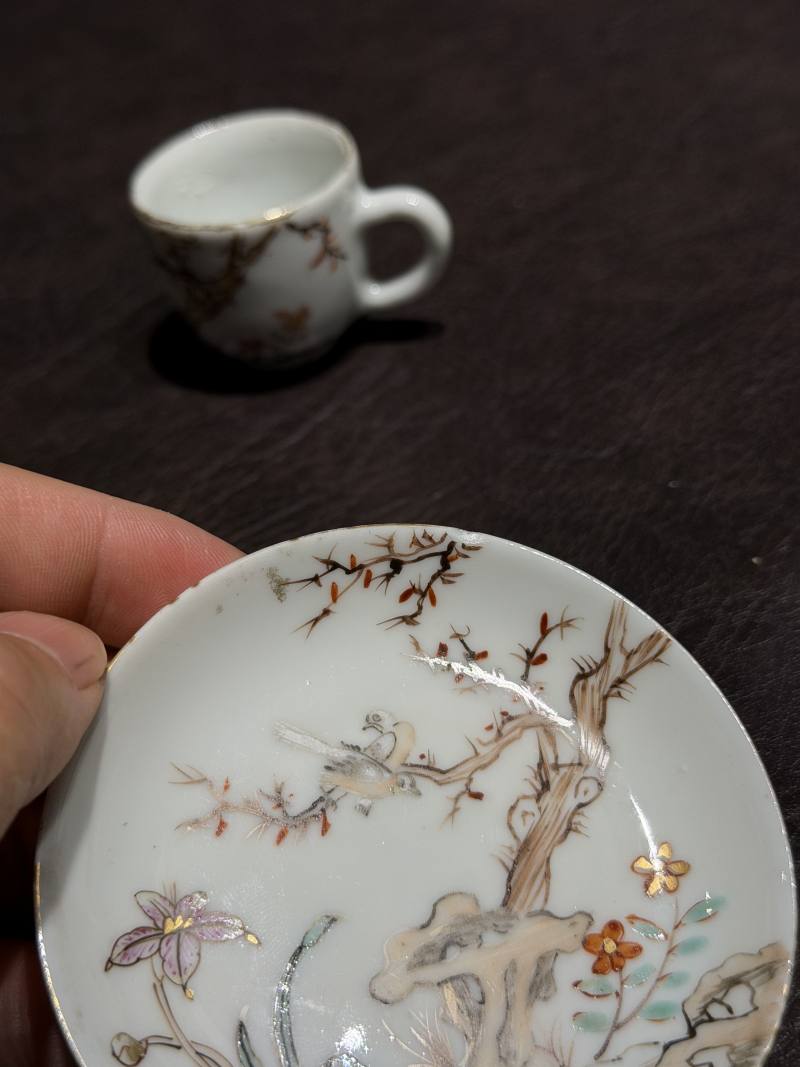 清乾隆 粉彩花鸟纹茶具一套25件 - 图67