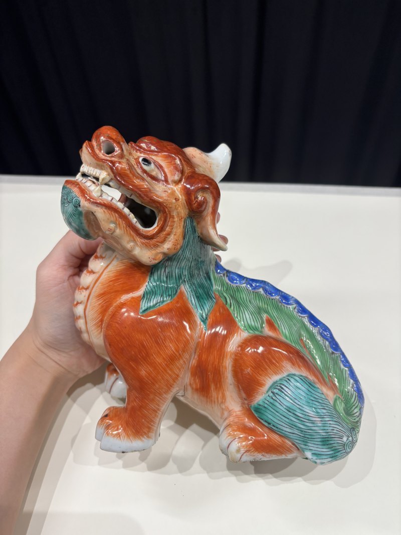 清早期 五彩甪端香薰 - 图5