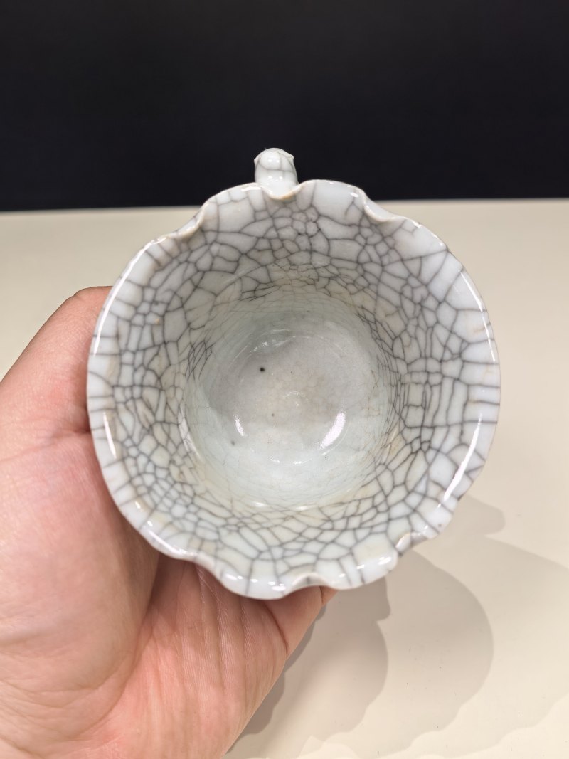 清中期 仿哥釉龙耳杯一对 - 图16