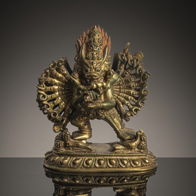 A GILT-BRONZE FIGURE OF VAJRABHAIRAVA
