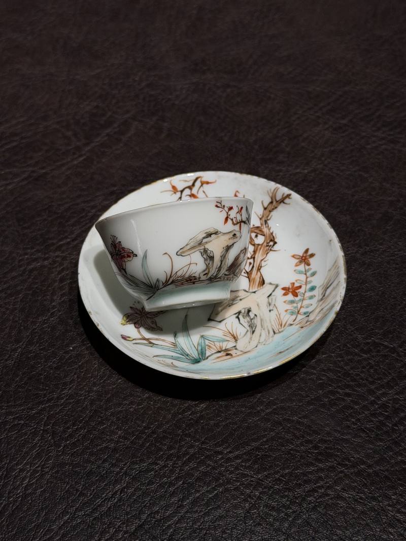清乾隆 粉彩花鸟纹茶具一套25件 - 图148