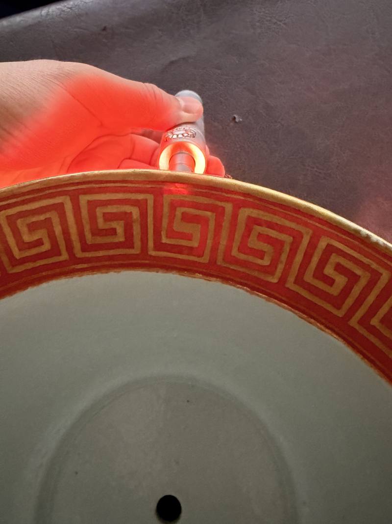 清同治 珊瑚红地描金“喜”字纹花盆 - 图26