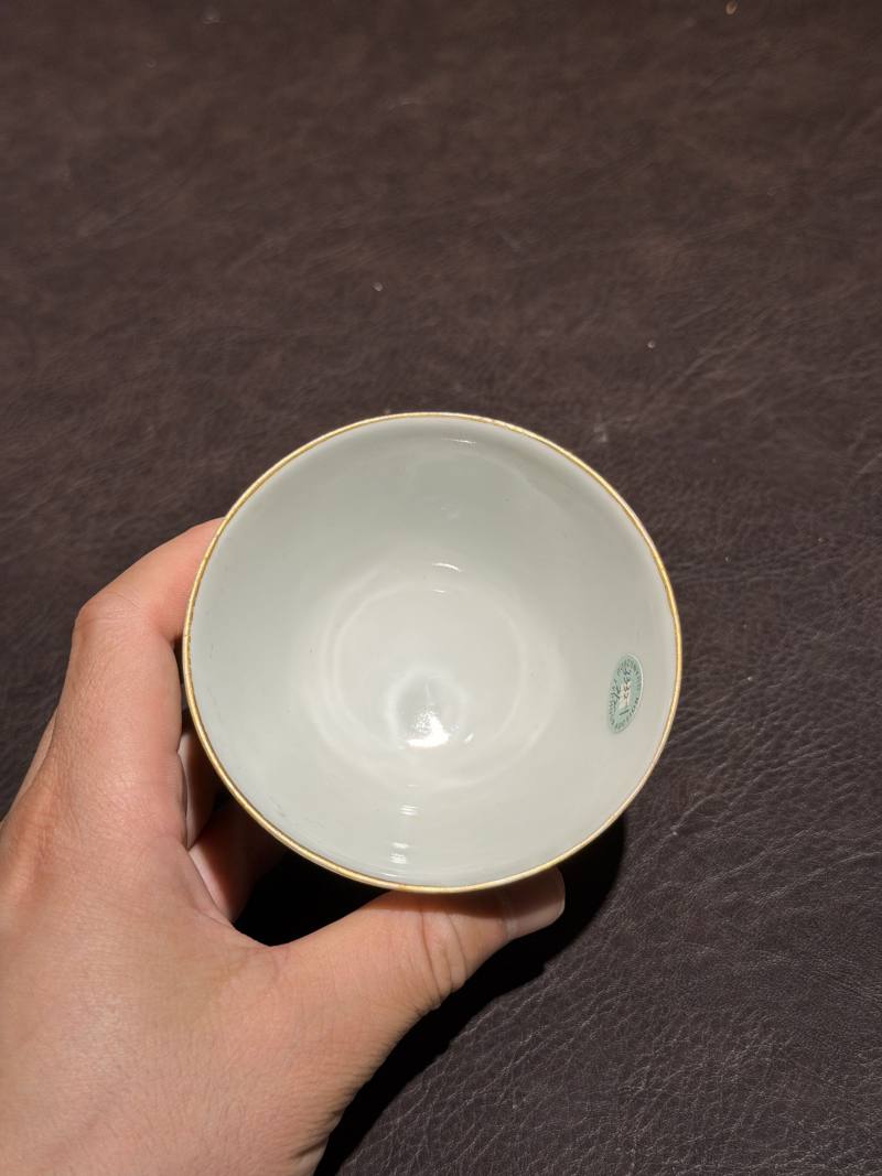 清同治 粉彩八宝杯一对 - 图18