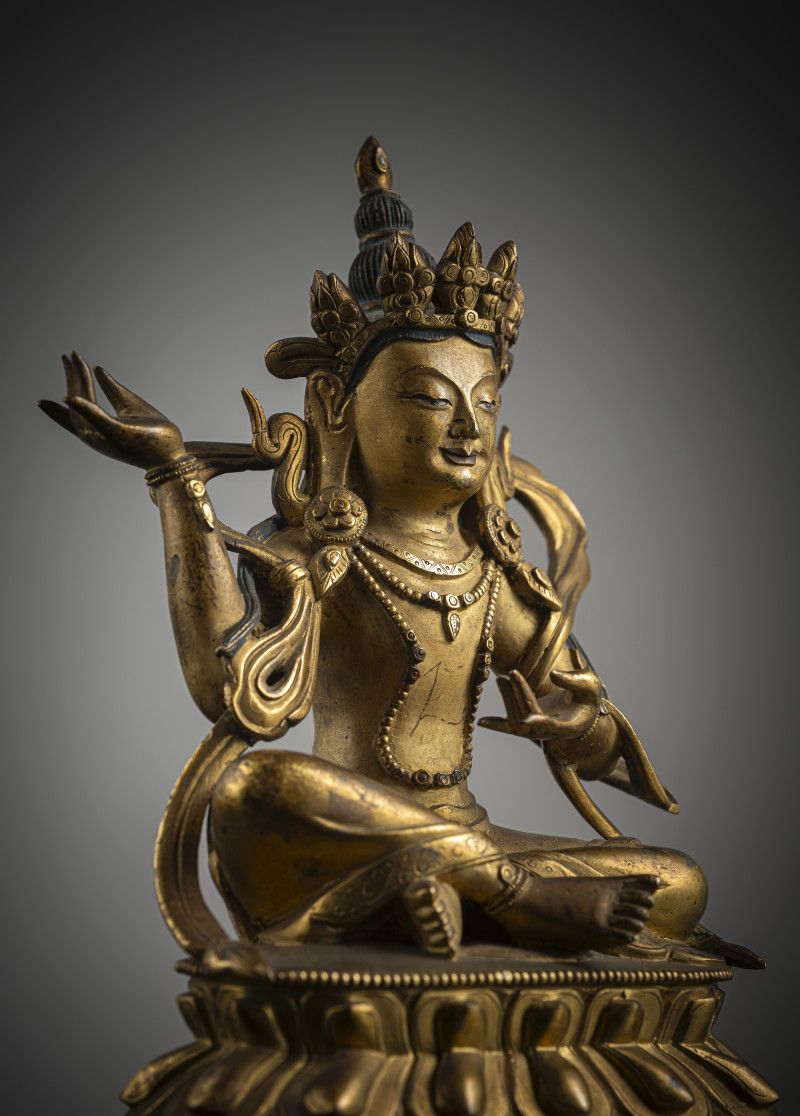 A gilt-bronze figure of a Bodhisattva - 图3