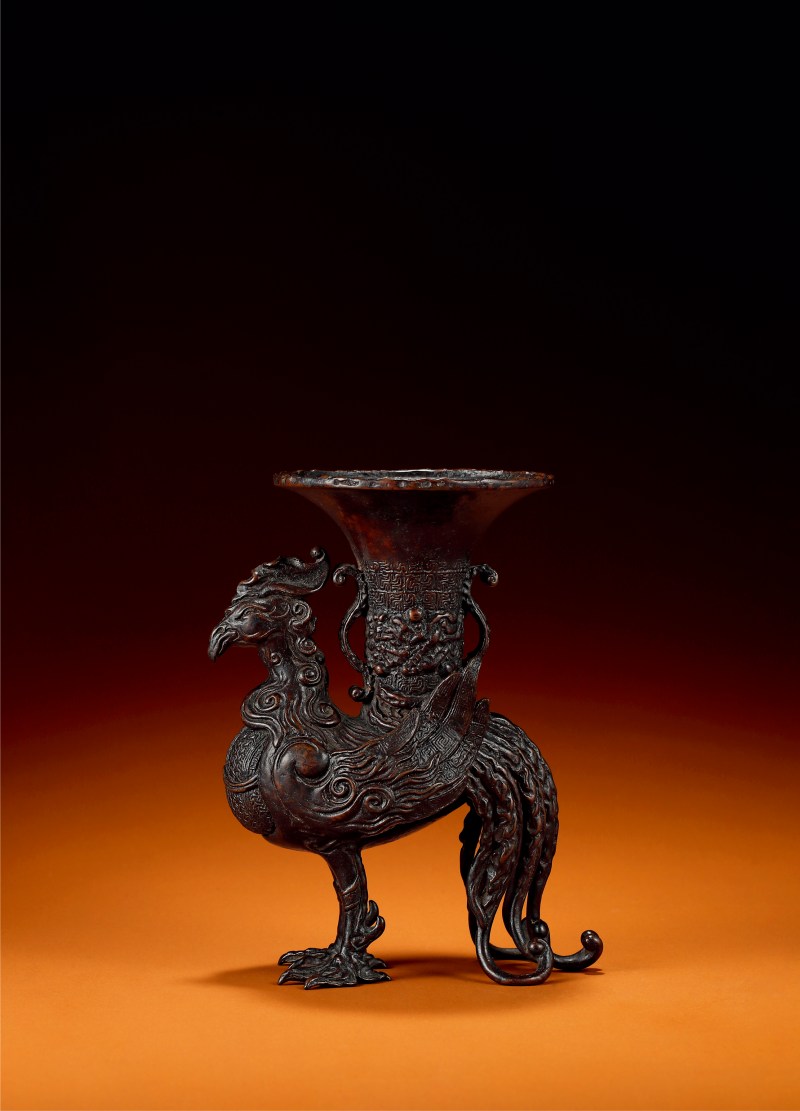 清·五方斋旧藏铜天鸡尊