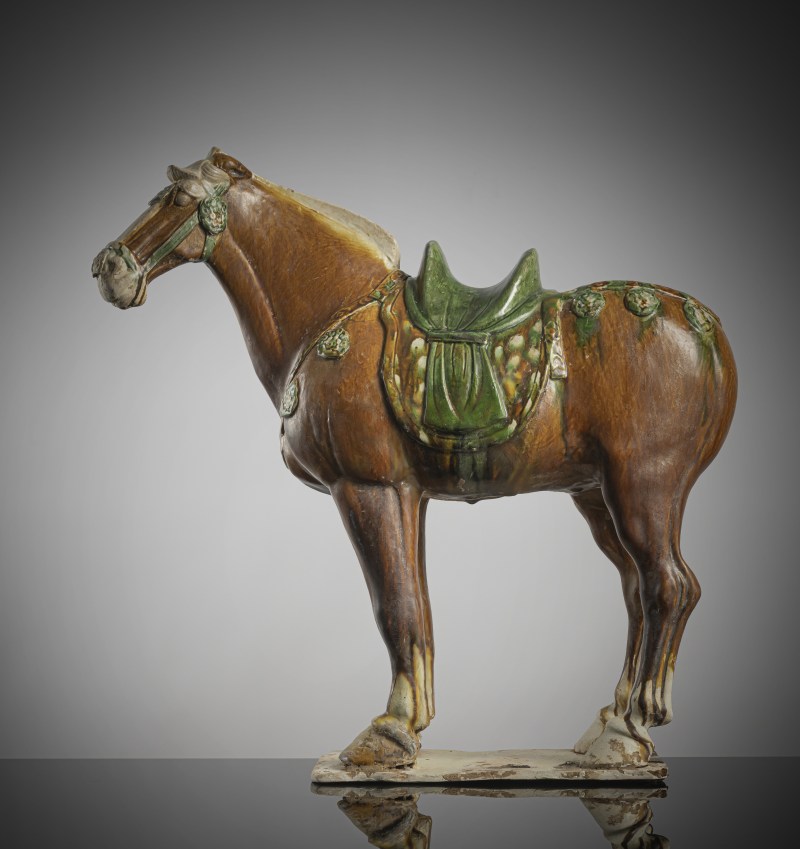 A fine 'sancai' -glazed earthenware horse
