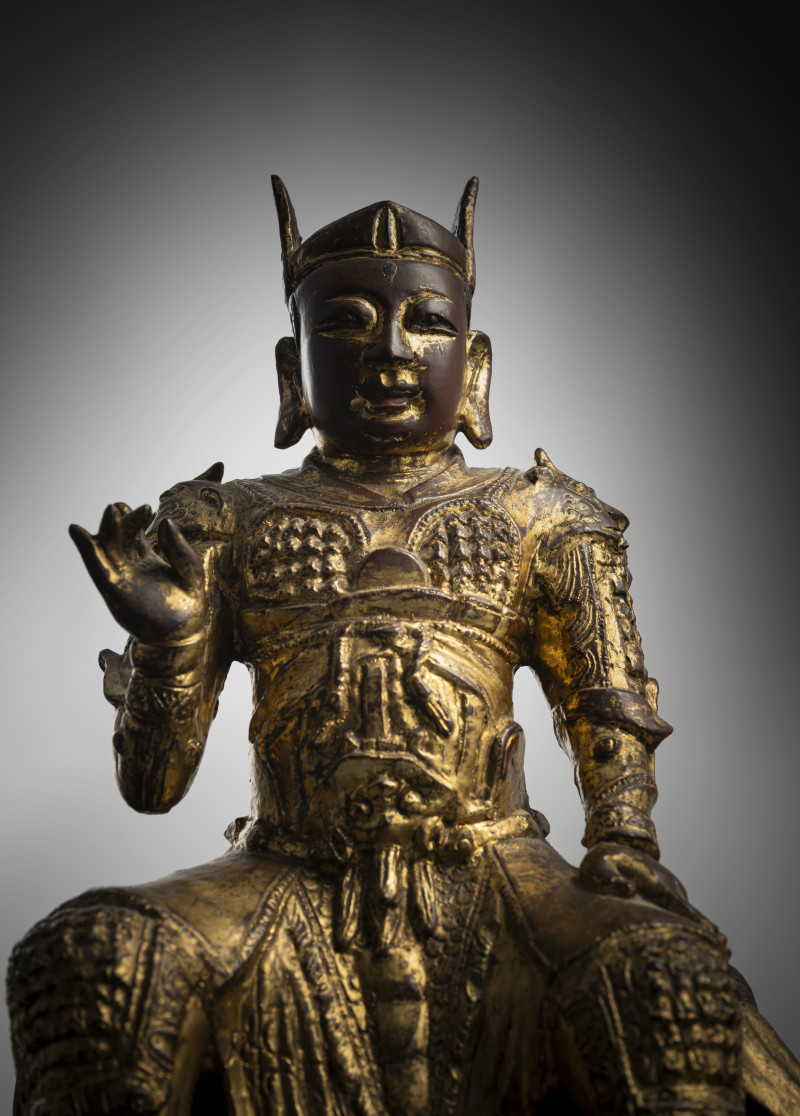 A BRONZE FIGURE OF POSSIBLY ERLANG SHEN, A DEITY ASSOCIATED WITH FLOOD CONTROL - 图3
