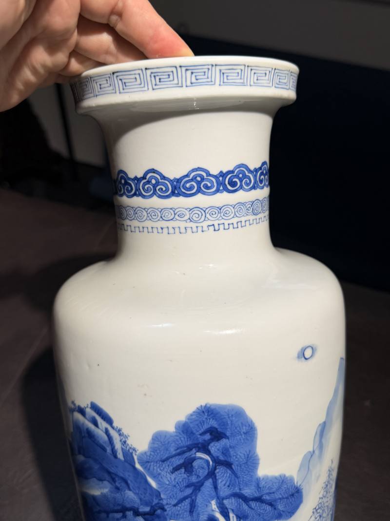 清康熙 青花“海屋添筹”图棒槌瓶 - 图16