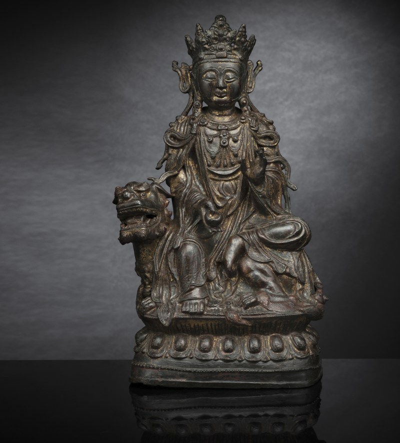 A BRONZE FIGURE OF GUANYIN - 图6