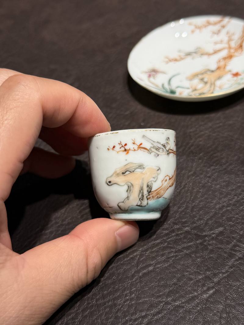 清乾隆 粉彩花鸟纹茶具一套25件 - 图86