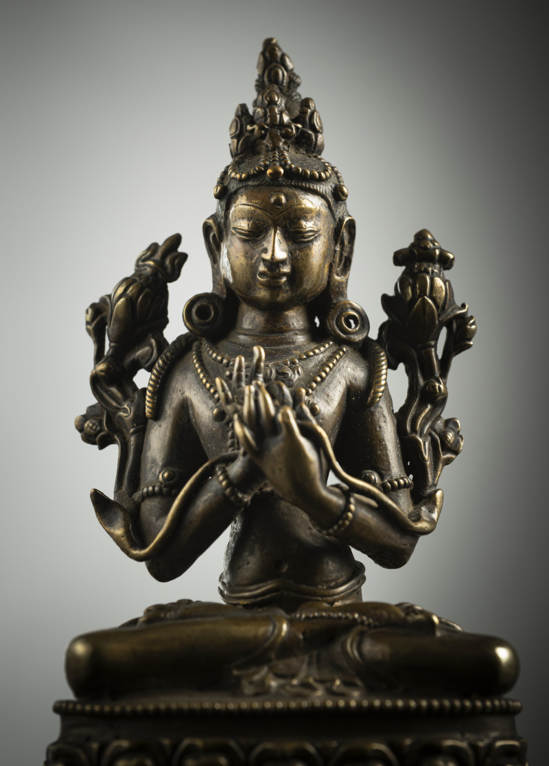 A BRONZE FIGURE OF MANJUSHRI - 图5