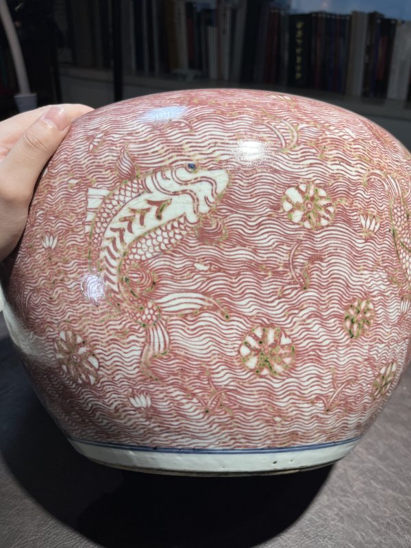 18世纪 青花釉里红鱼藻纹大缸 - 图24