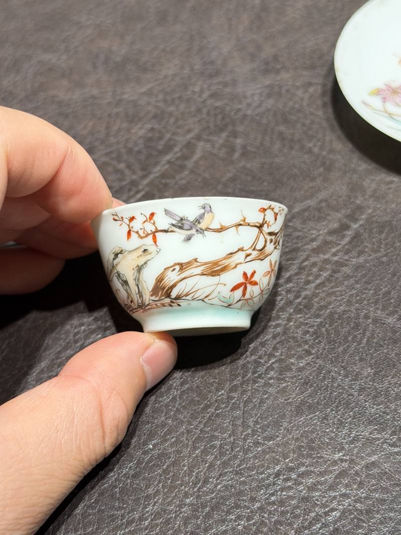 清乾隆 粉彩花鸟纹茶具一套25件 - 图150