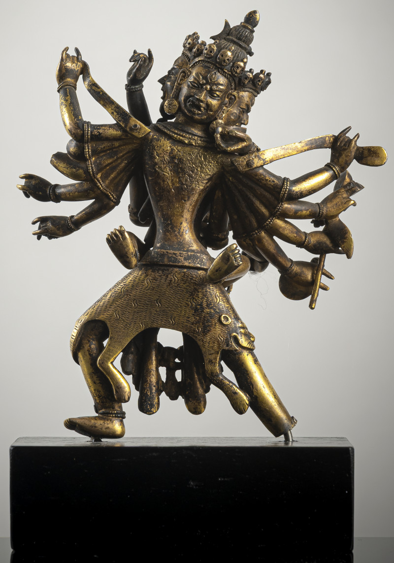 A fire-gilt bronze of Cakrasamvara in yab-yum with attributes - 图2
