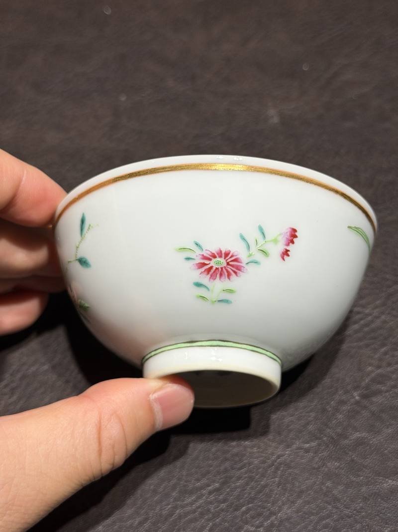清光绪 粉彩洞石花鸟茶圆 - 图8