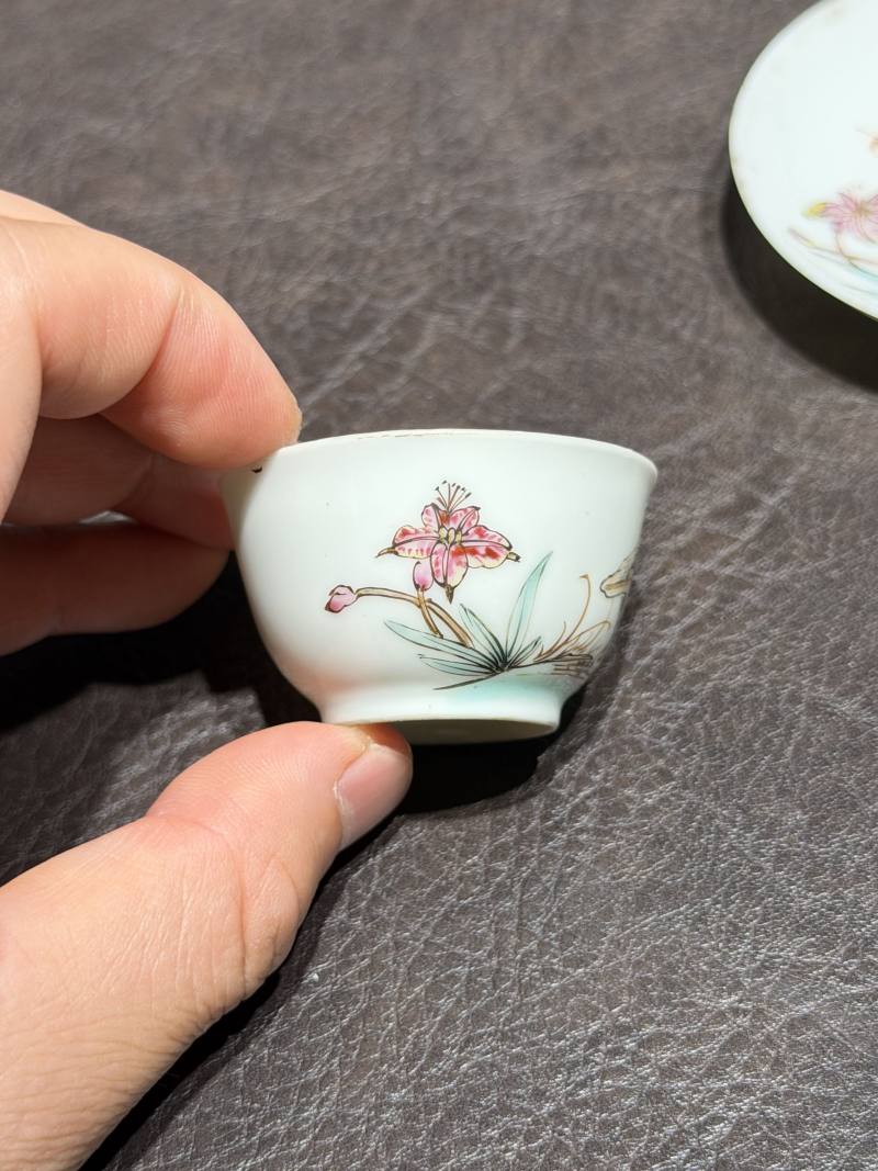 清乾隆 粉彩花鸟纹茶具一套25件 - 图151