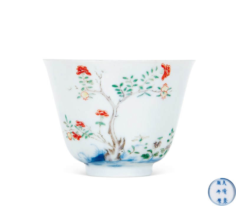 清康熙 五彩“五月石榴”花神杯 - 图5
