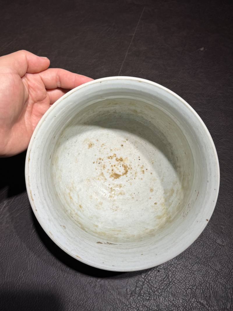 明崇祯 青花“丙吉问牛”人物图钵式炉 - 图9