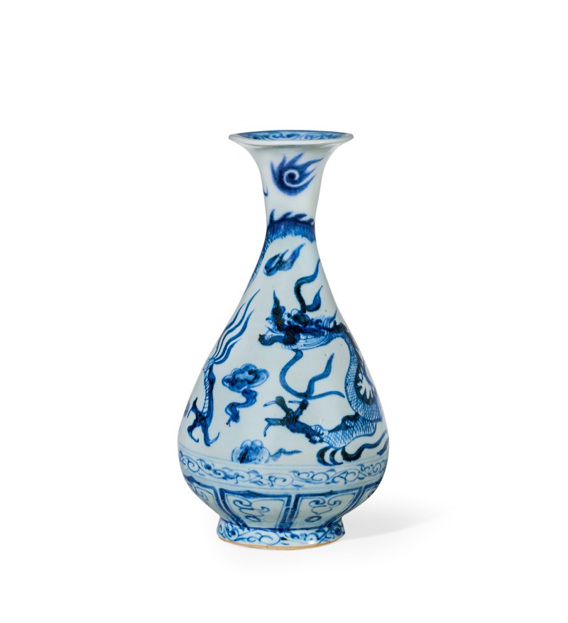 元 青花龙纹玉壶春瓶 - 图3